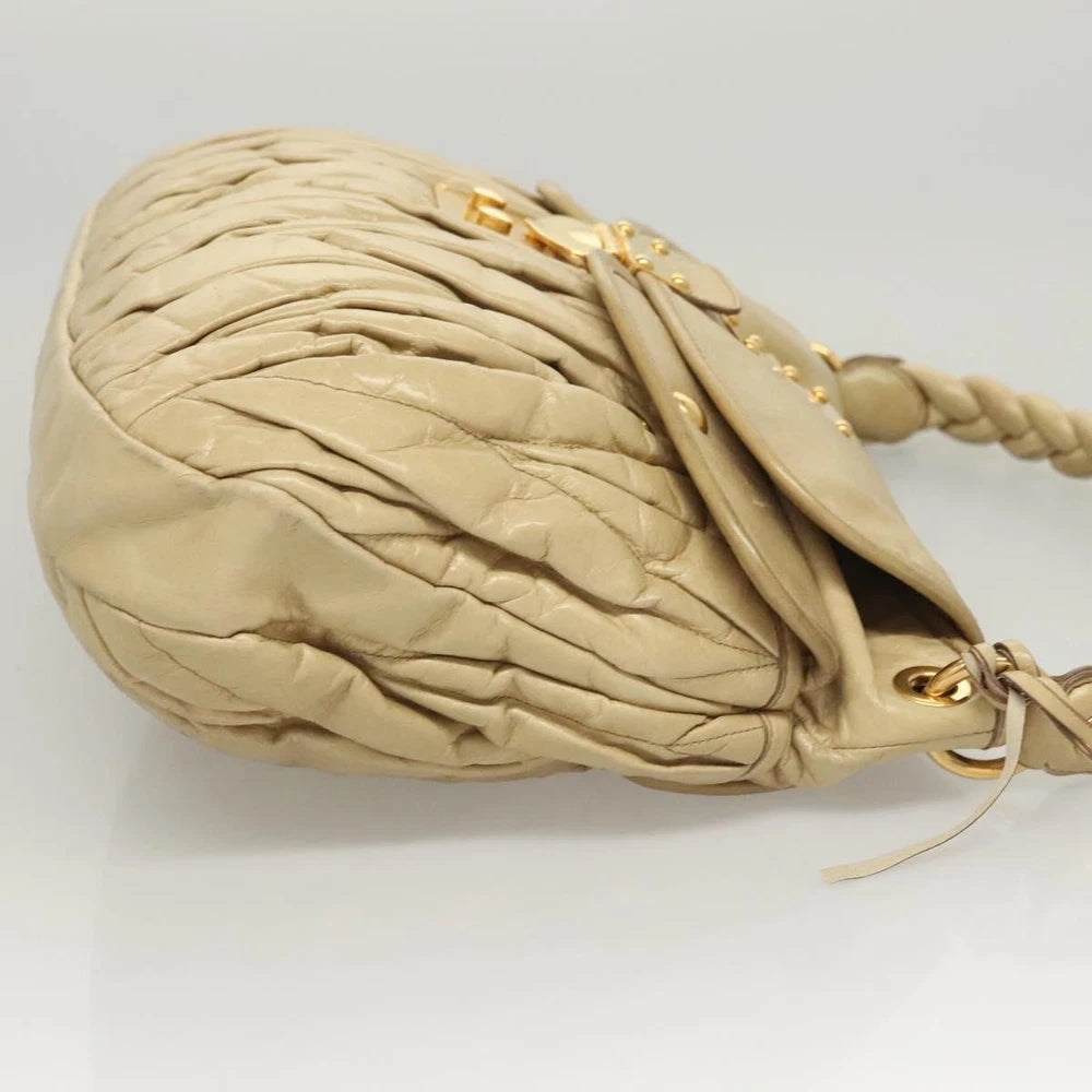 Miu Miu Matelasse Bag - Beige Leather