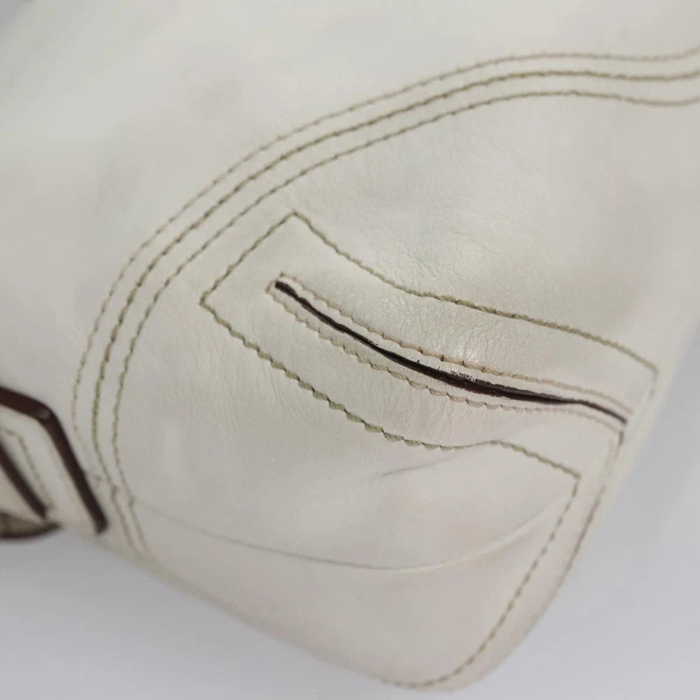 COACH SHOULDER BAG WHITE LEATHER