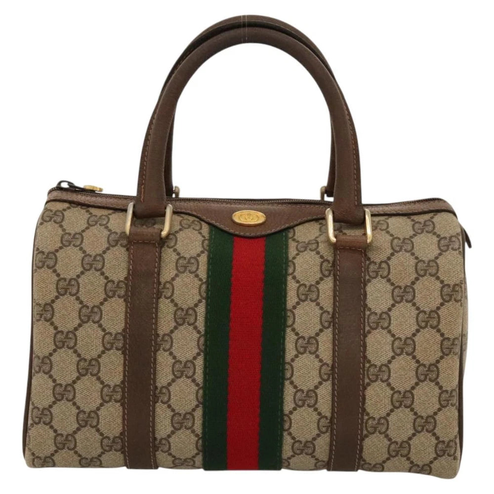 GUCCI BOSTON BAG GG SUPREME WEB SHERRY LINE