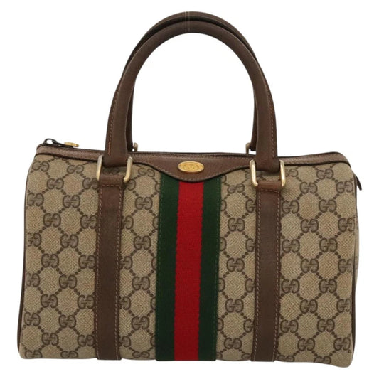 GUCCI BOSTON BAG GG SUPREME WEB SHERRY LINE