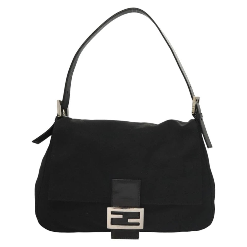 FENDI MAMMA BAGUETTE BLACK NYLON