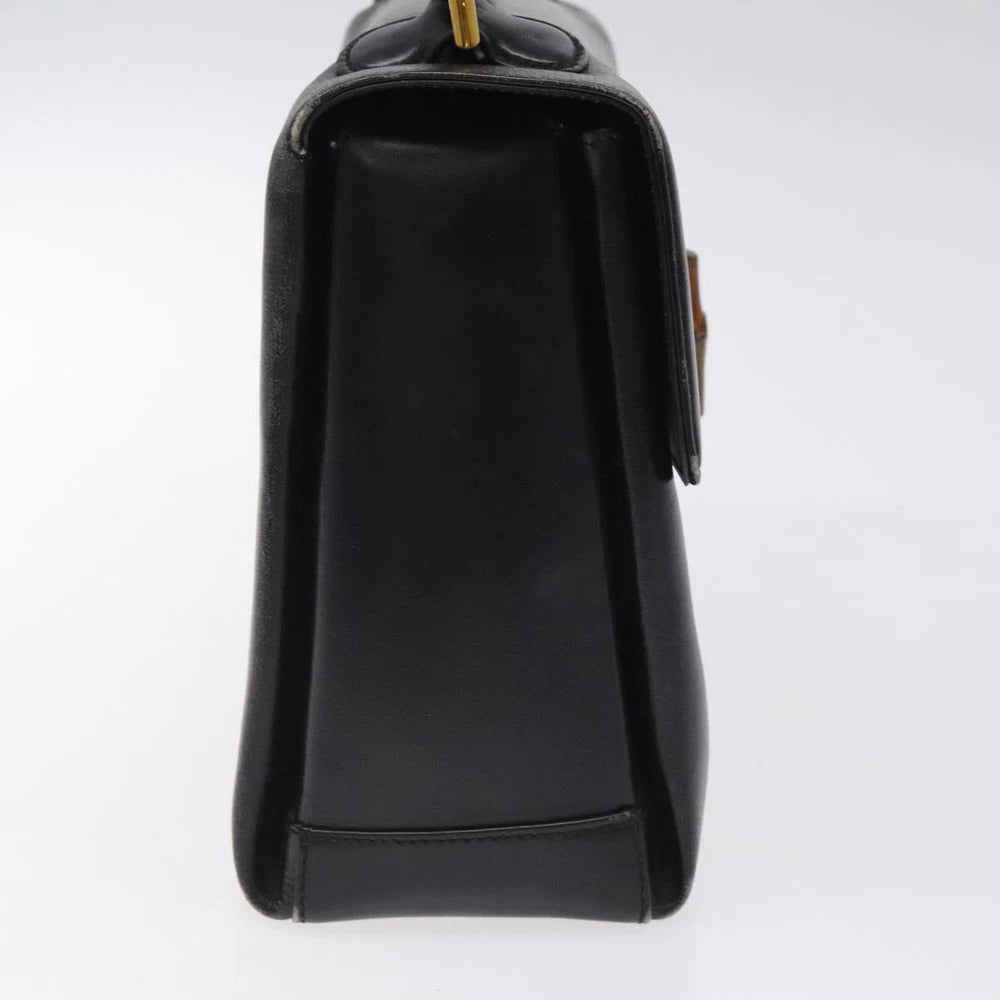 GUCCI BAMBOO BAG BLACK LEATHER