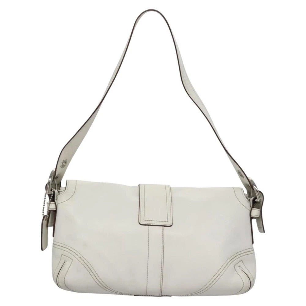 COACH SHOULDER BAG WHITE LEATHER