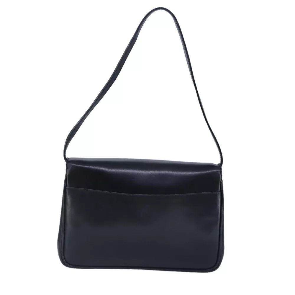 CELINE BLACK LEATHER SHOULDER BAG