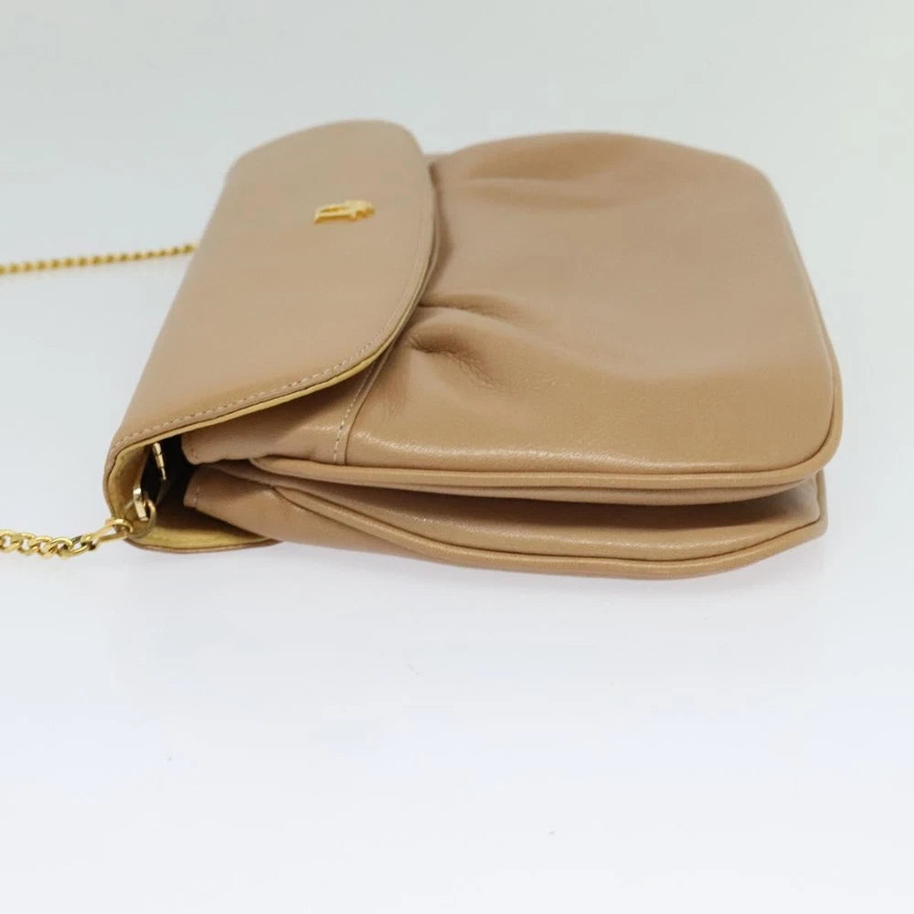 Christian Dior Chain Shoulder Bag - Beige Leather