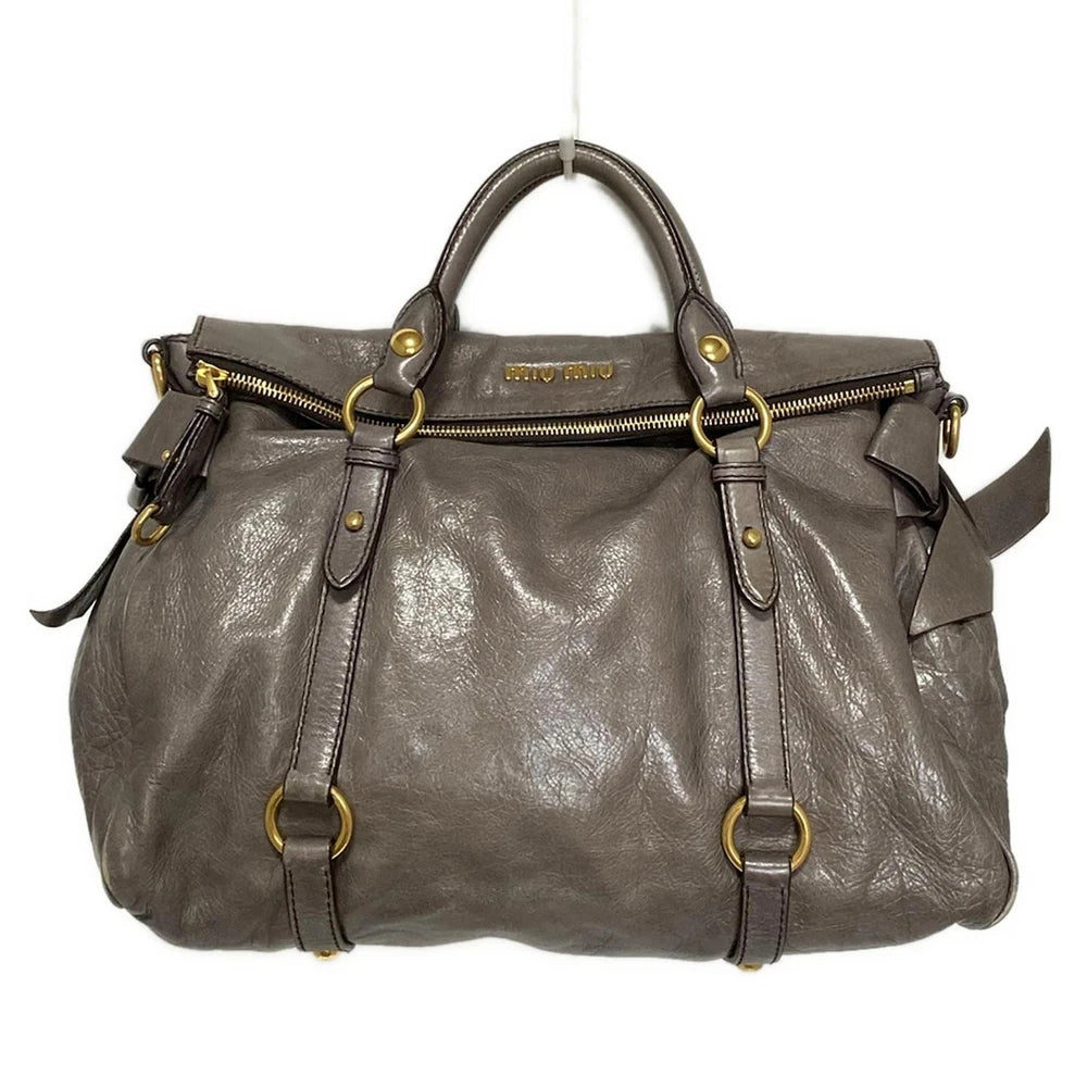 Vintage Miu Miu Veske - Grå Skinn