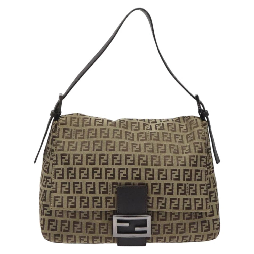 FENDI MAMMA BAGUETTE ZUCCHINO CANVAS BEIGE