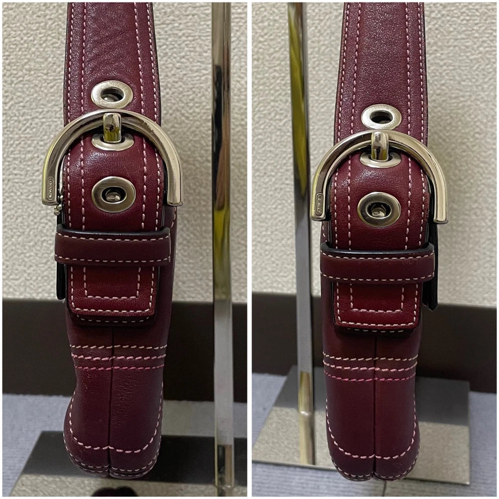 Vintage Coach Veske- Burgunder Leather　