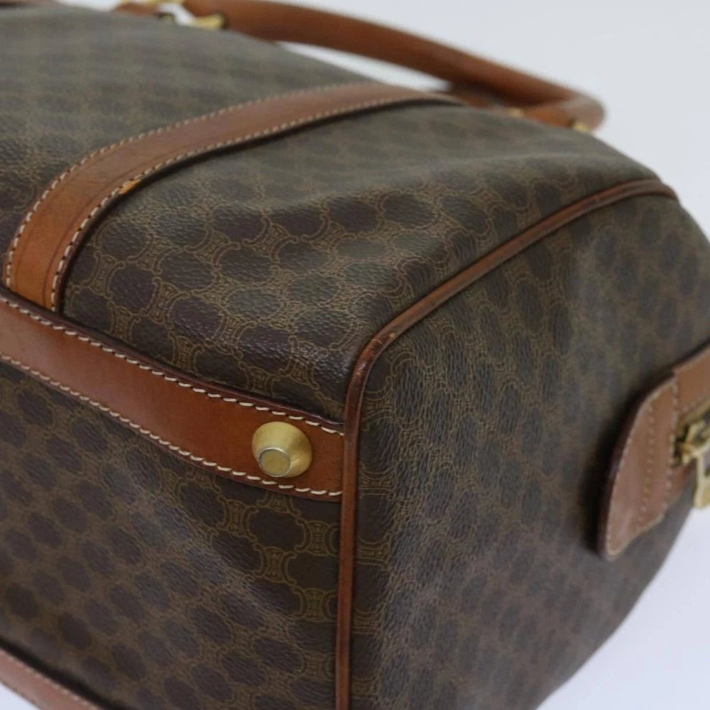 CELINE BOSTON BAG MACADAM CANVAS BROWN