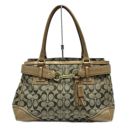 Vintage Coach Signature Bag - Khaki And Light Brown