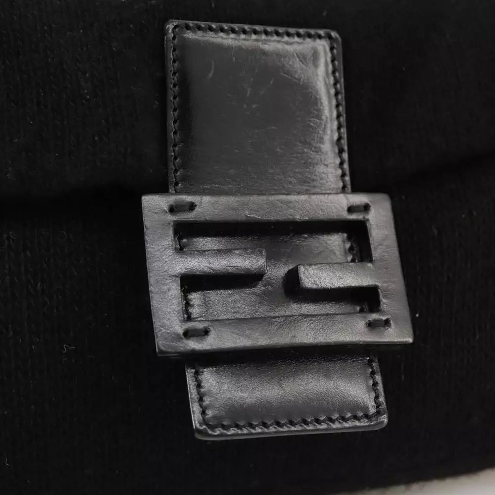 FENDI MAMMA BAGUETTE BLACK KNIT