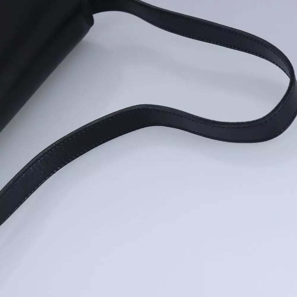 CELINE BLACK LEATHER SHOULDER BAG
