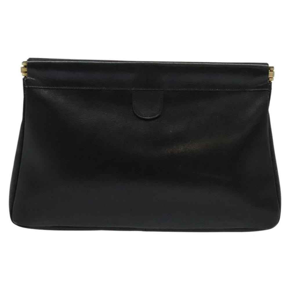 VINTAGE CELINE CLUTCH BLACK LEATHER