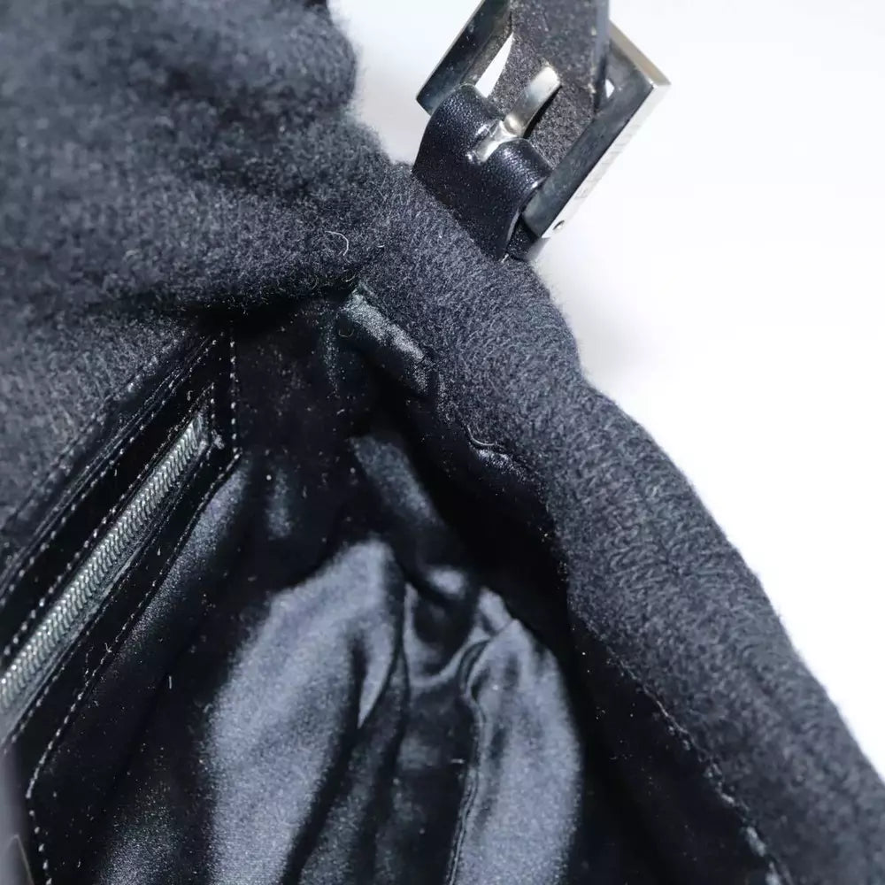 FENDI MAMMA BAGUETTE BLACK KNIT