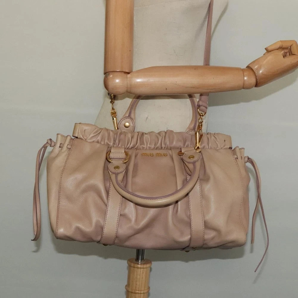 Miu Miu Vitello Bag - Beige Leather