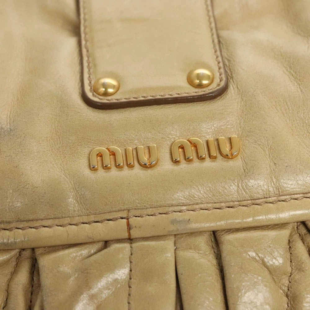 Miu Miu Matelasse Bag - Beige Leather