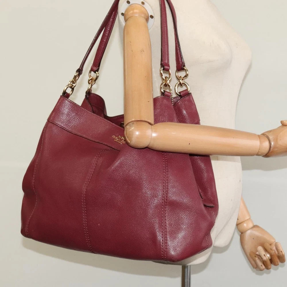 COACH TOTE BAG RED LEATHER