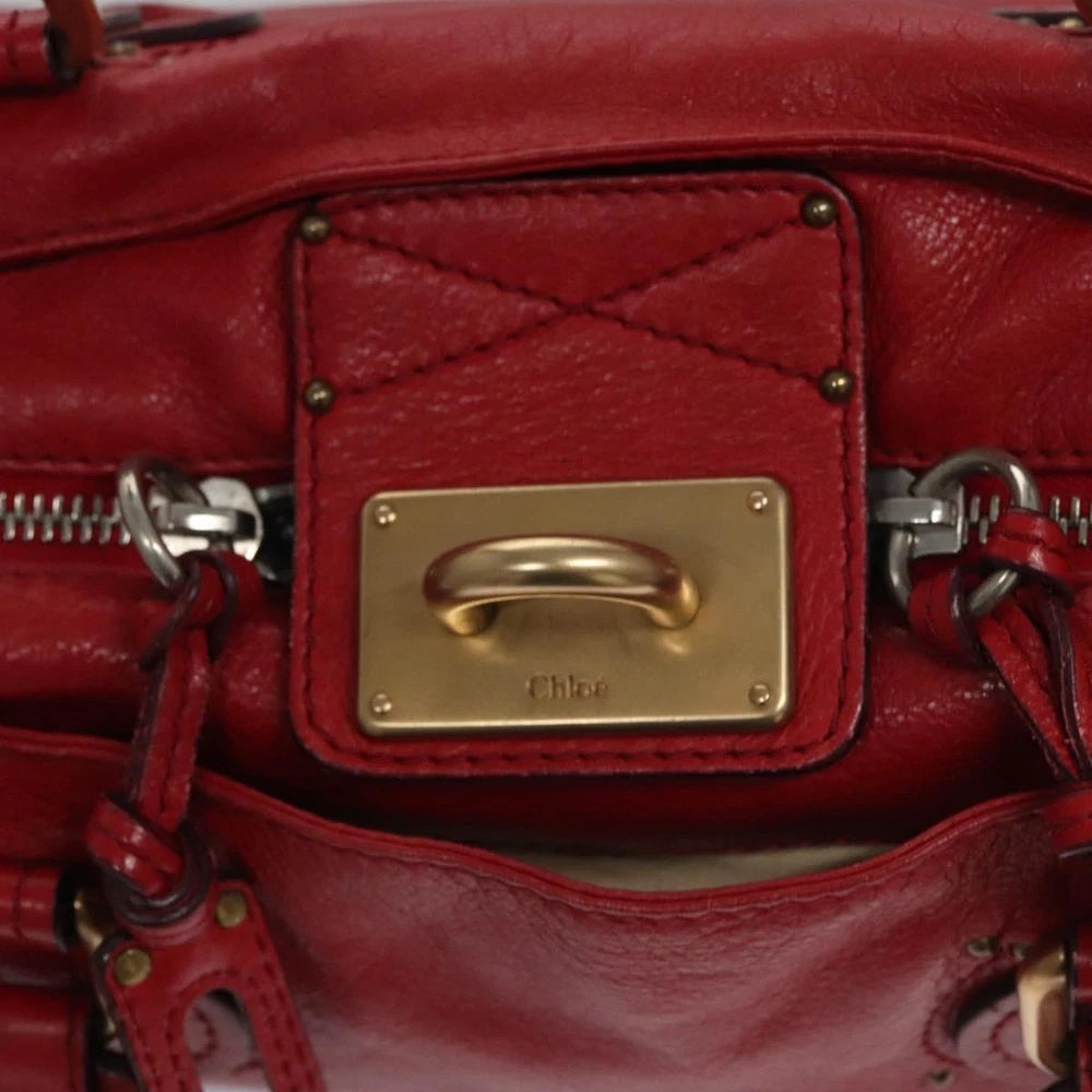 CHLOE PADDINGTON BAG RED LEATHER