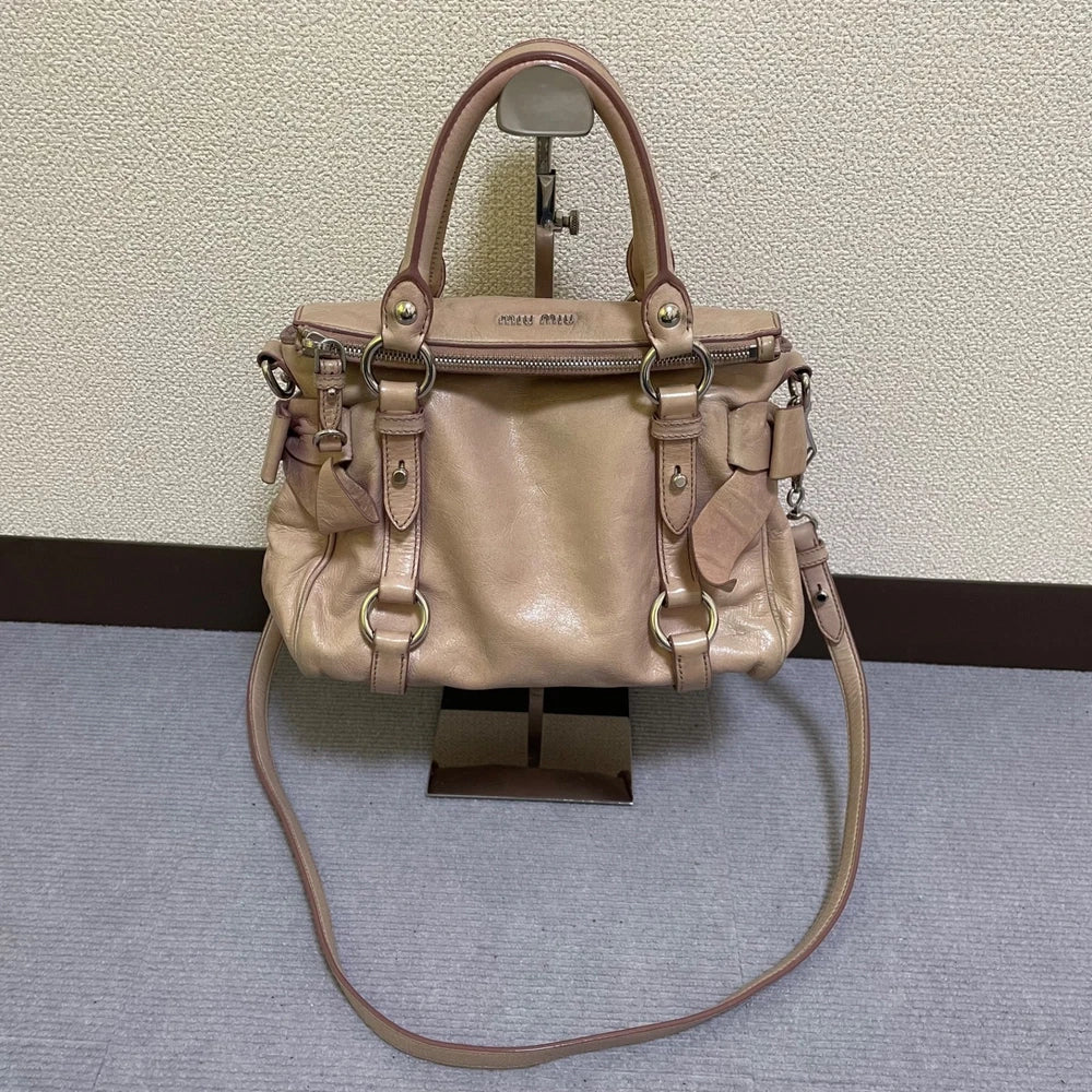 Vintage Miu Miu Mini Bow Bag - Pink Leather