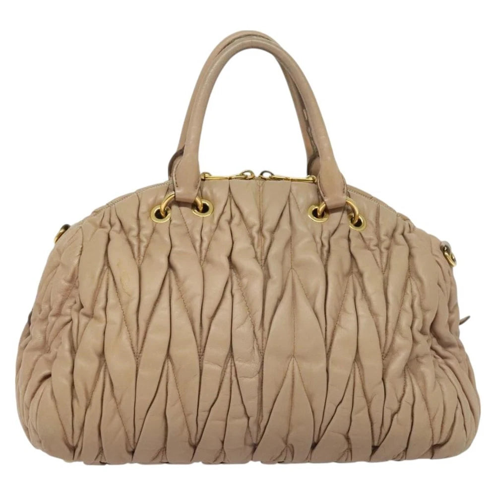 Miu Miu Matelasse Bag - Beige Leather