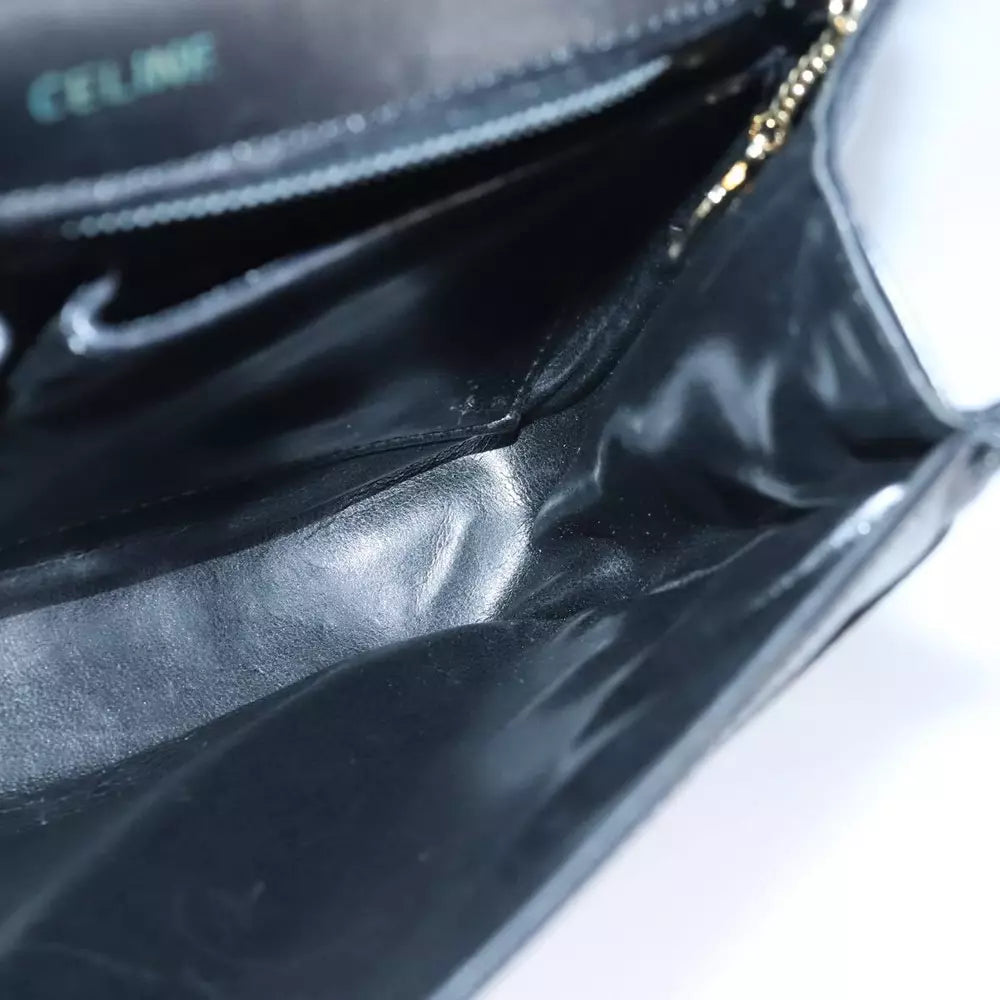CELINE BLACK LEATHER SHOULDER BAG