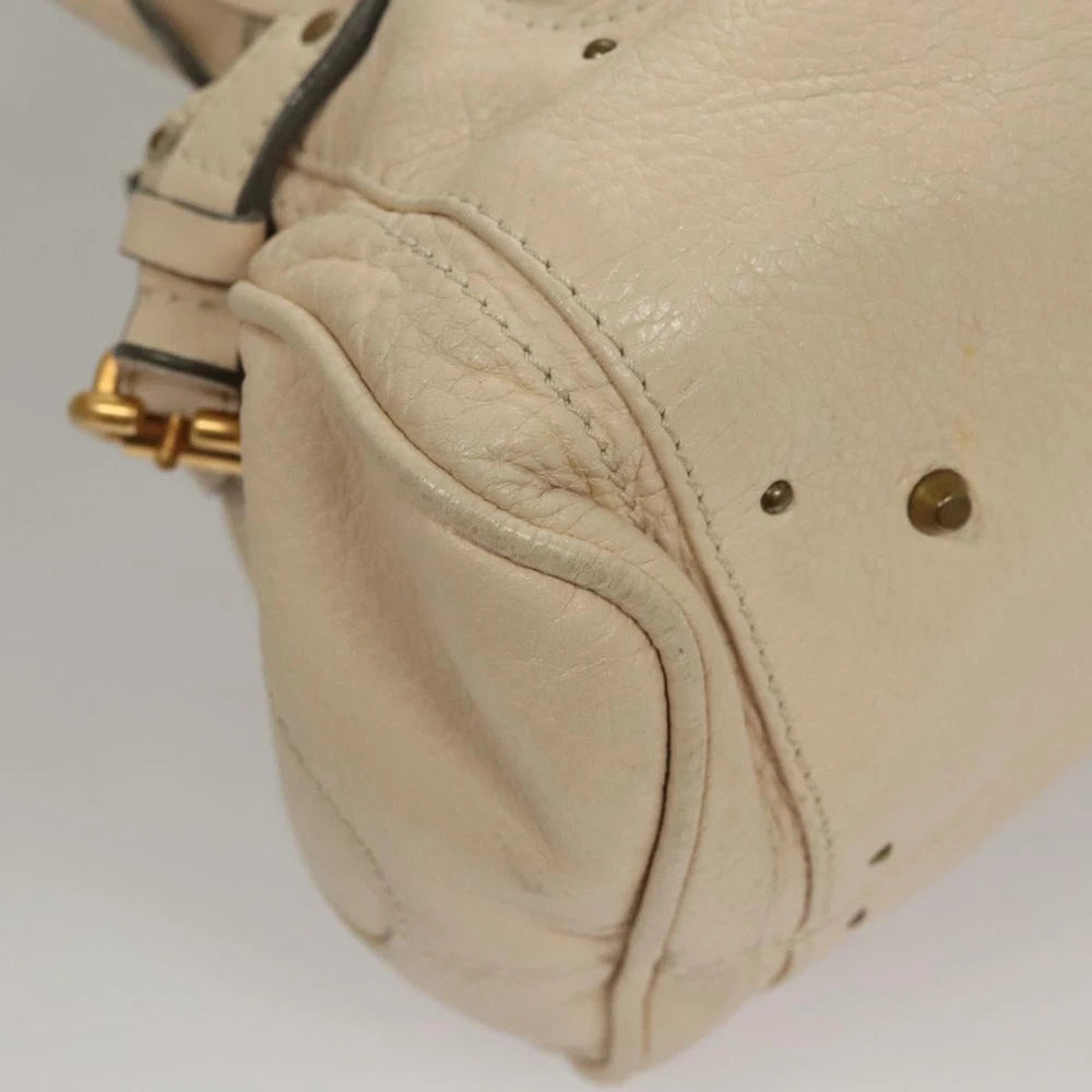 CHLOE PADDINGTON BAG WHITE LEATHER