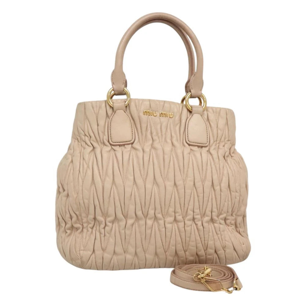 Miu Miu Matelasse Bag - Light pink Leather