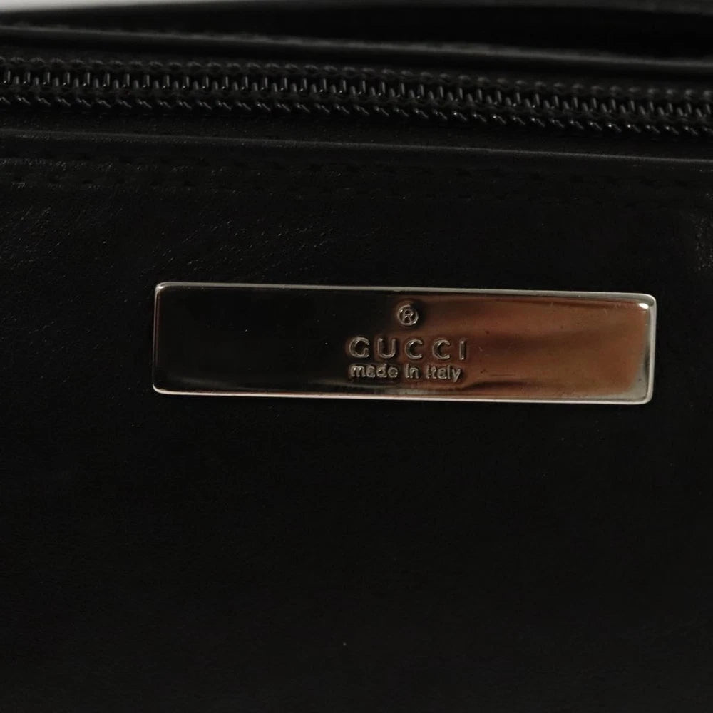 GUCCI SHOULDER BAG BLACK LEATHER