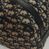 Dior Boston Bag vintage in navy Trotter Canvas with signature print detail, side view, size 30.