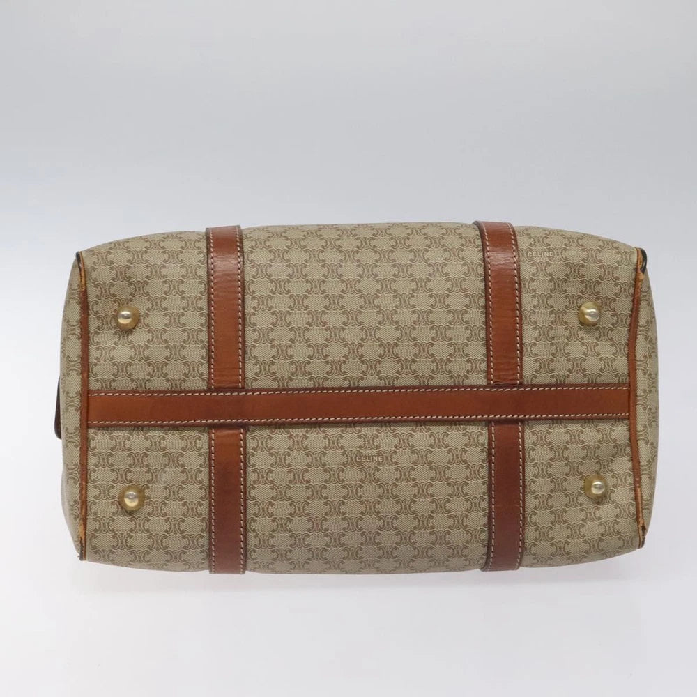 CELINE BOSTON BAG MACADAM CANVAS BEIGE