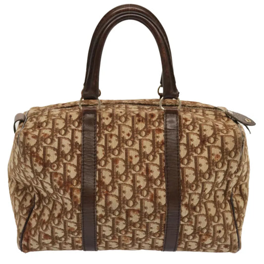 CHRISTIAN DIOR BROWN TROTTER CANVAS BOSTON BAG 30
