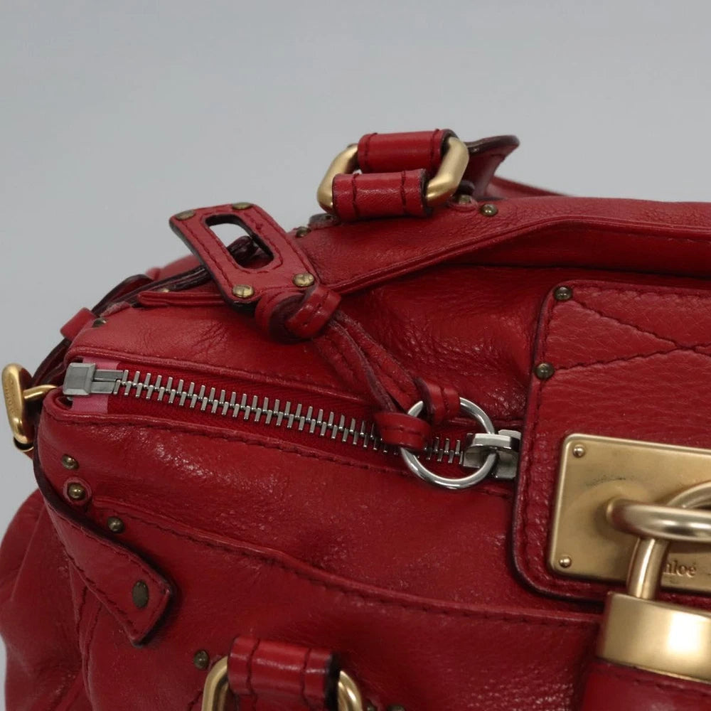 CHLOE PADDINGTON BAG RED LEATHER