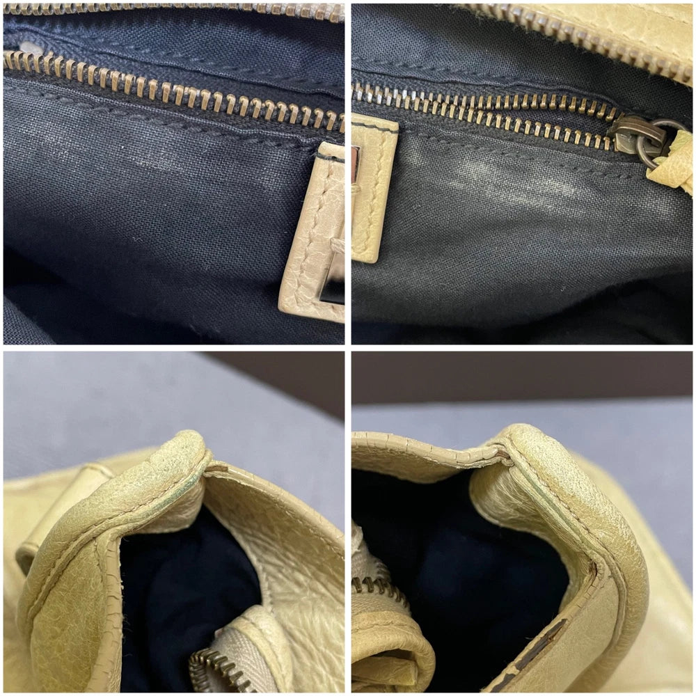Vintage Balenciaga City Bag - Beige Leather