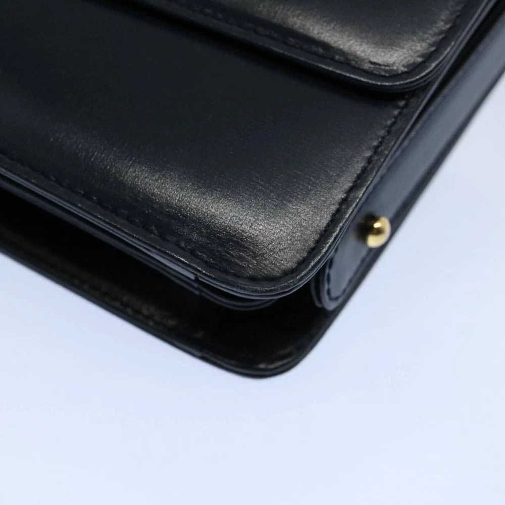 CELINE SHOULDER BAG NAVY LEATHER
