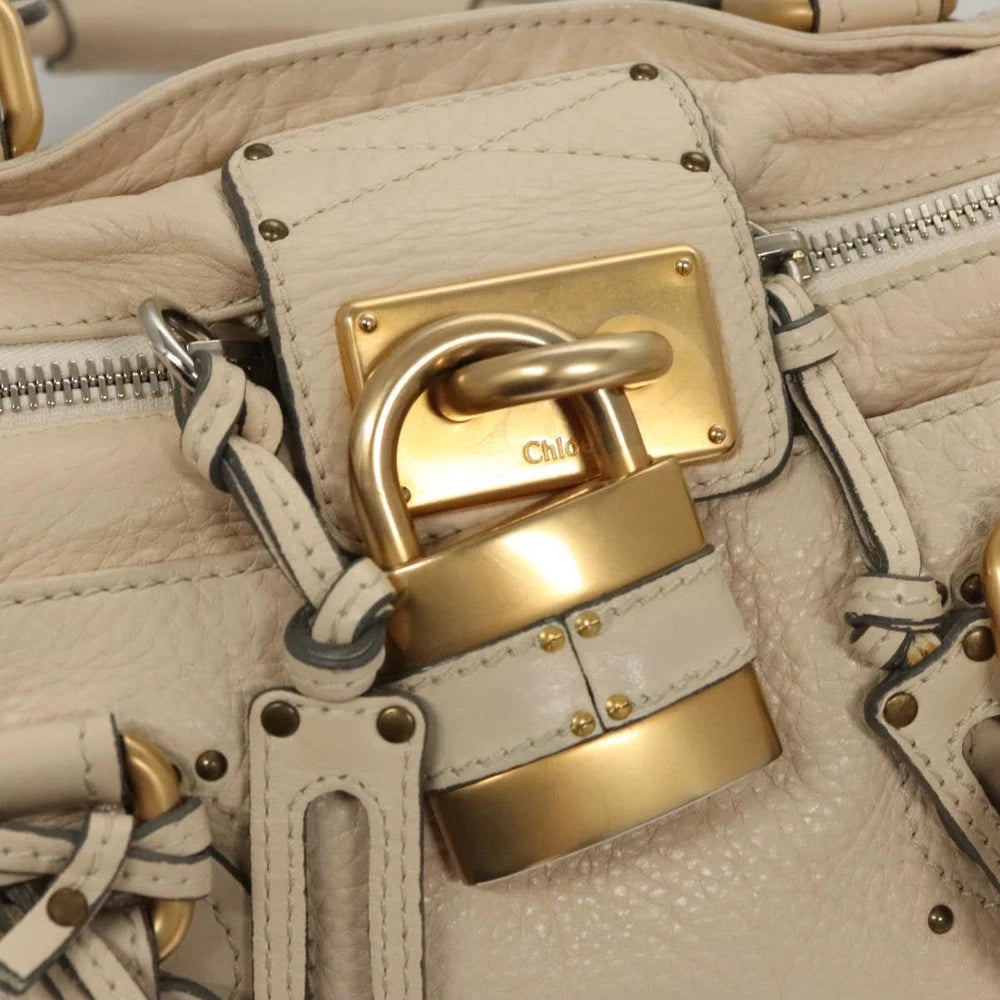 CHLOE PADDINGTON BAG WHITE LEATHER