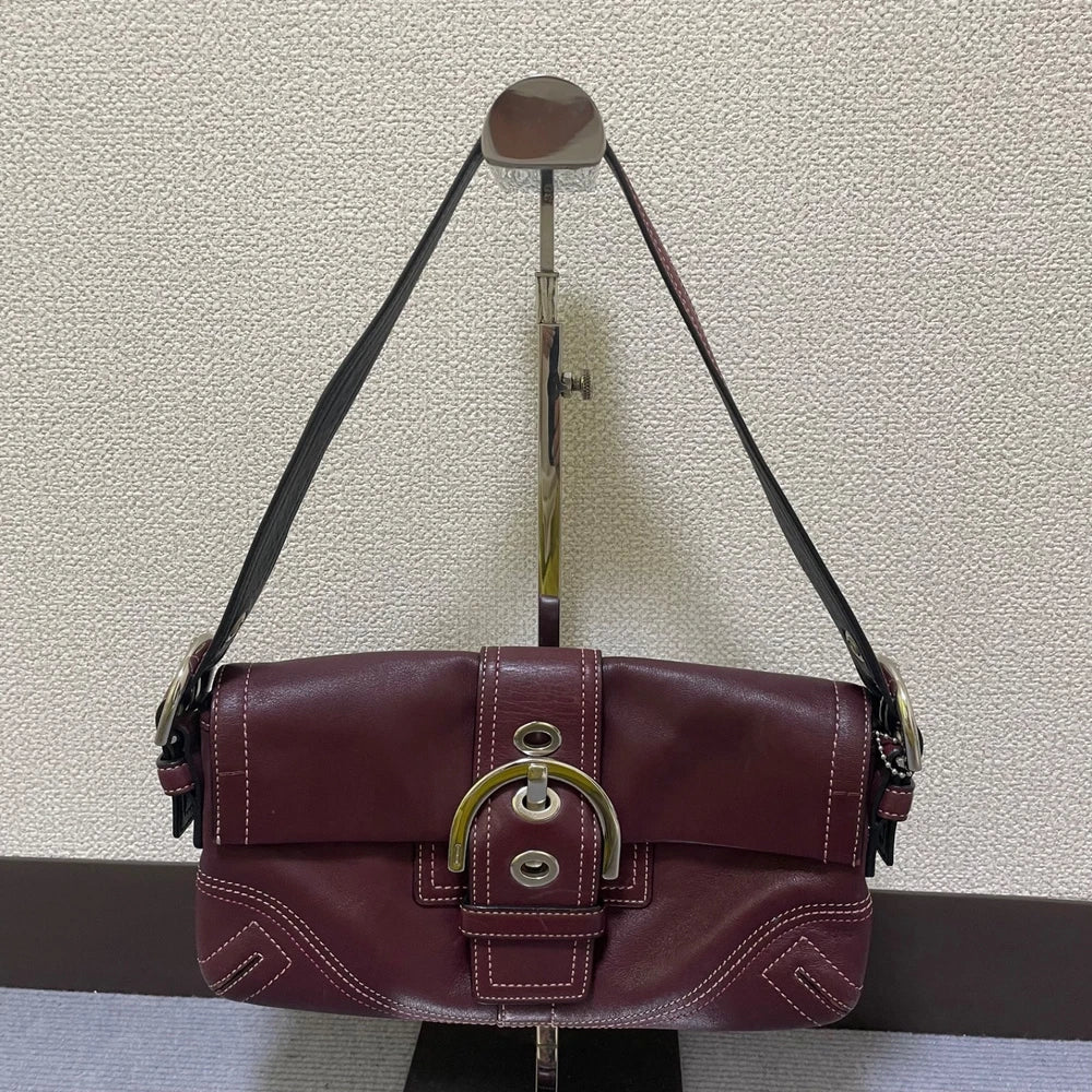 Vintage Coach Veske- Burgunder Leather　