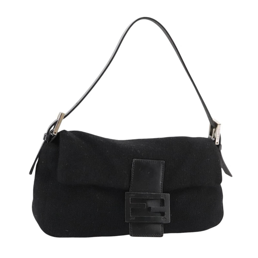 FENDI MAMMA BAGUETTE BLACK KNIT