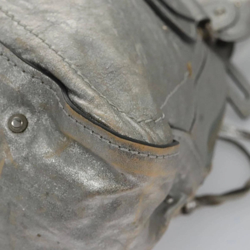 CHLOE PADDINGTON BAG SILVER LEATHER