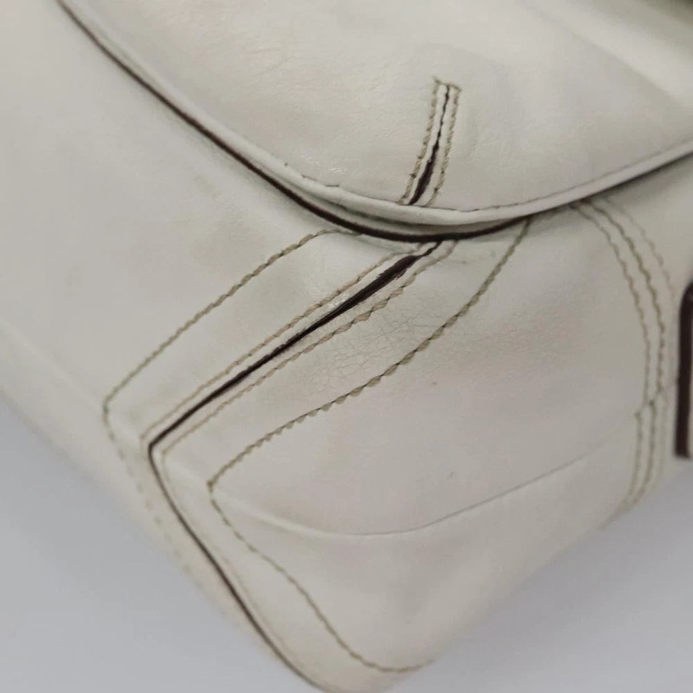 COACH SHOULDER BAG WHITE LEATHER