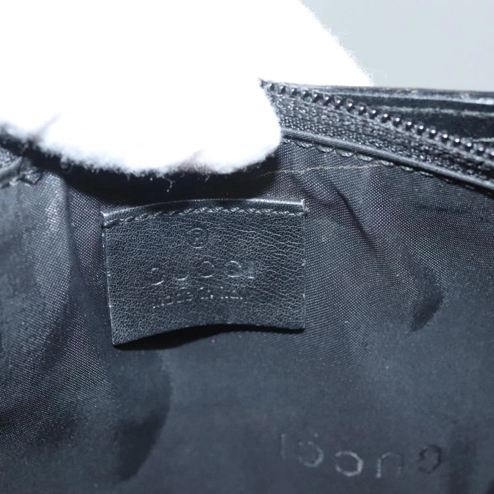 GUCCI SHOULDER BAG BLACK LEATHER