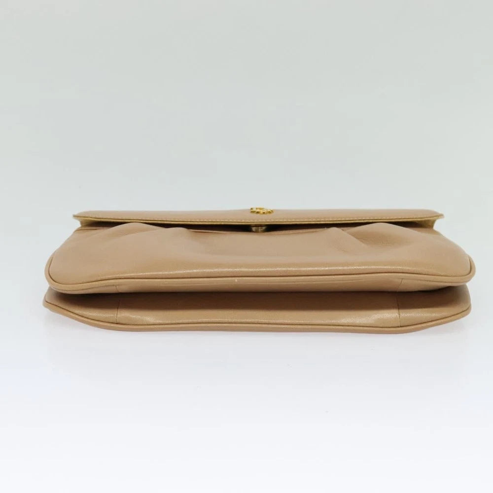 Christian Dior Chain Shoulder Bag - Beige Leather