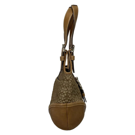 Vintage Coach Mini Signature Bag - Beige and Brown