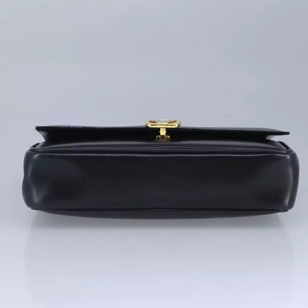 CELINE BLACK LEATHER SHOULDER BAG
