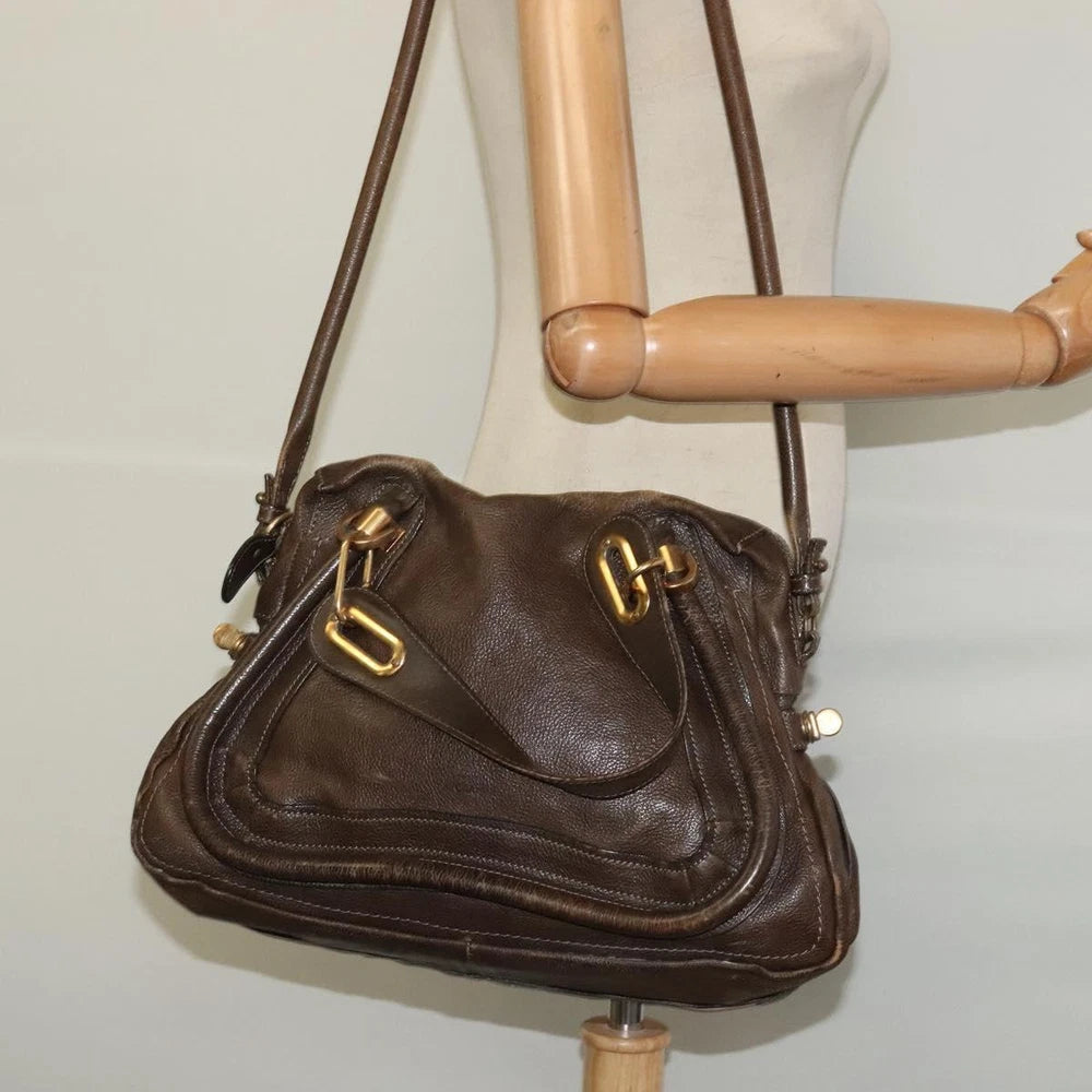 CHLOE PARATY BAG BROWN LEATHER