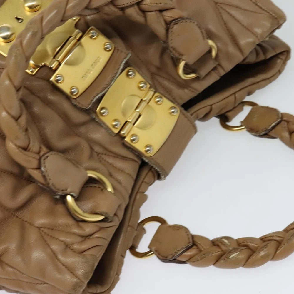 MIU MIU BAG BROWN MATELASSE LEATHER