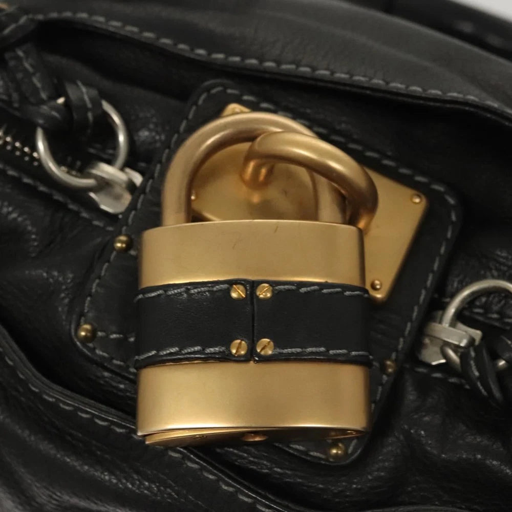 CHLOE PADDINGTON BAG BLACK LEATHER