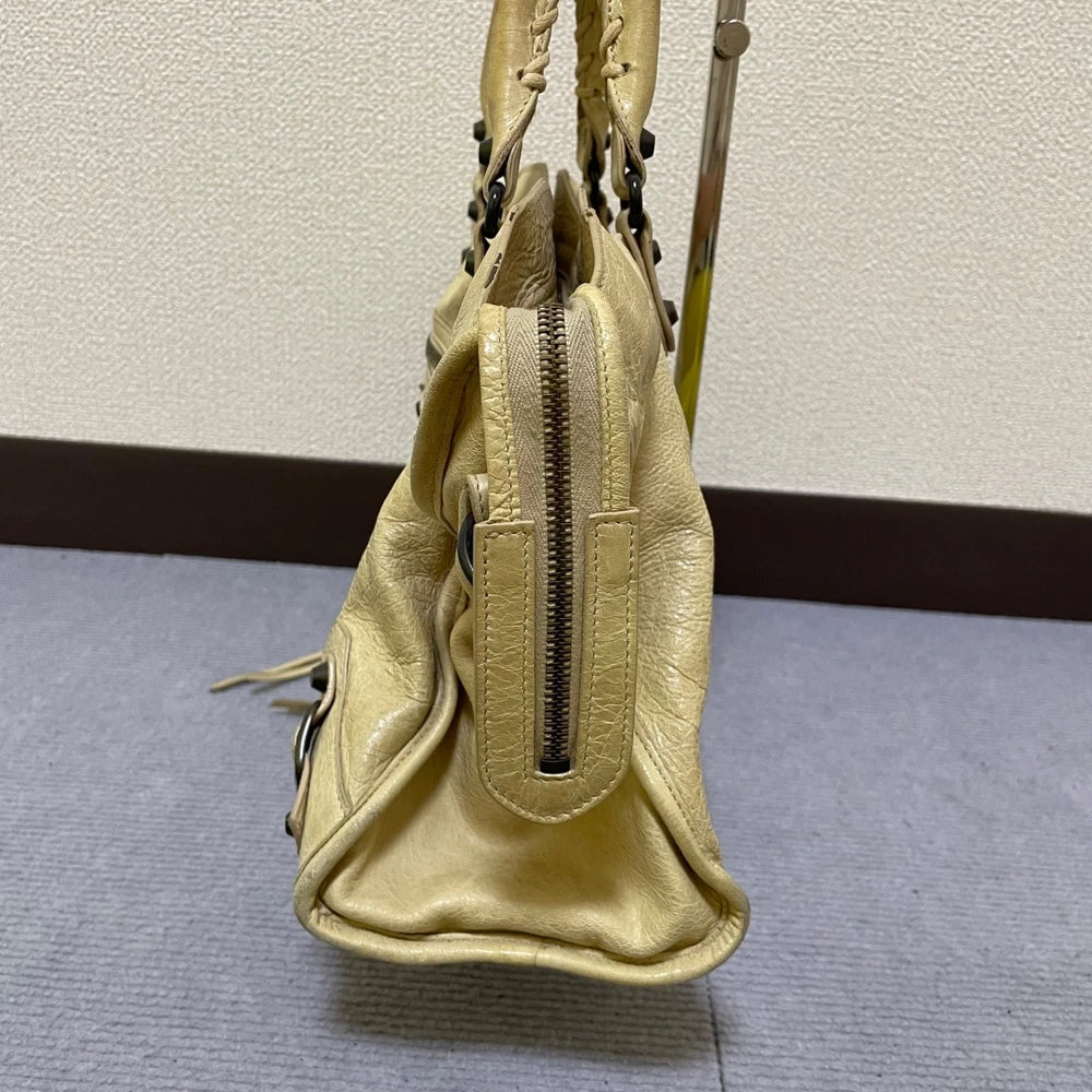 Vintage Balenciaga City Bag - Beige Leather