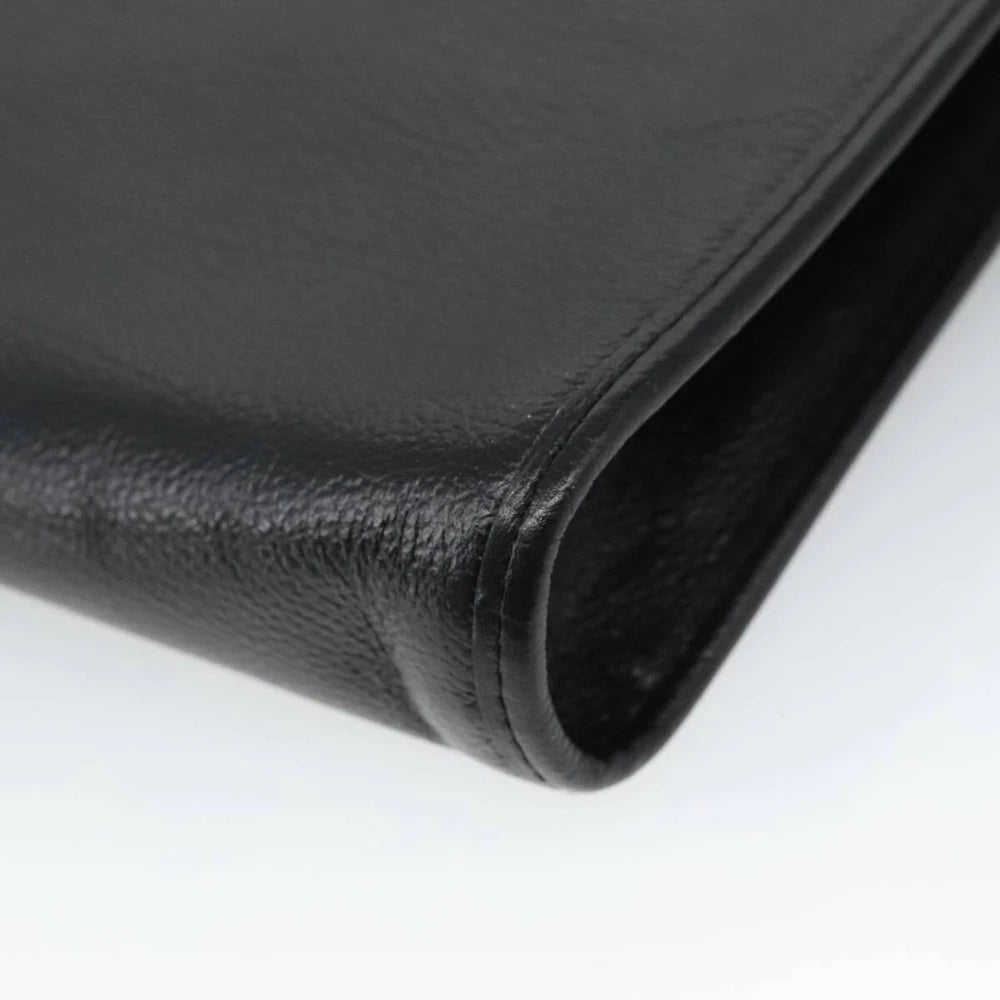 SAINT LAURENT CLUTCH BLACK LEATHER