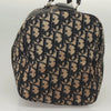 Back view of vintage Dior Boston Bag in navy Trotter Canvas, showcasing designer logo and texture.