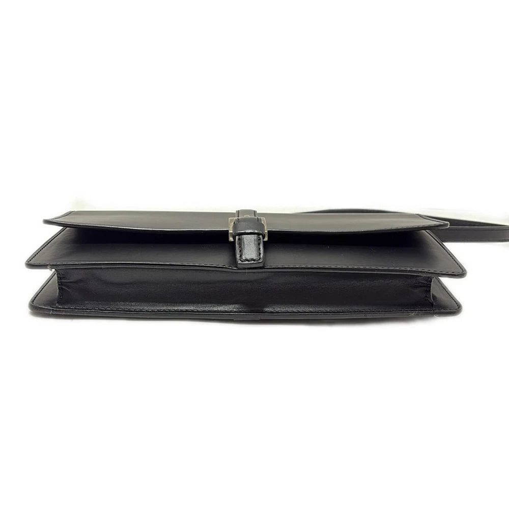 CELINE BLACK LEATHER SHOULDER BAG